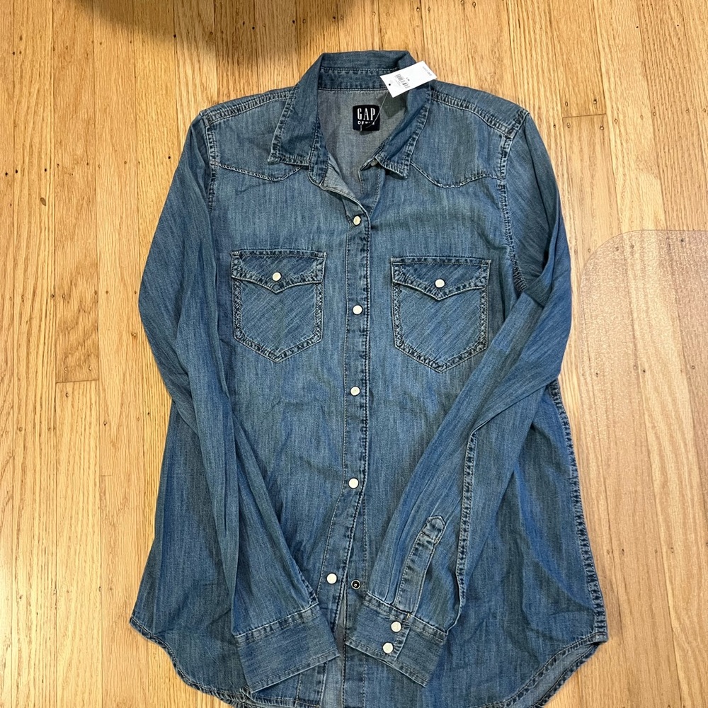 Gap Western Denim Shirt (size Med. tall)